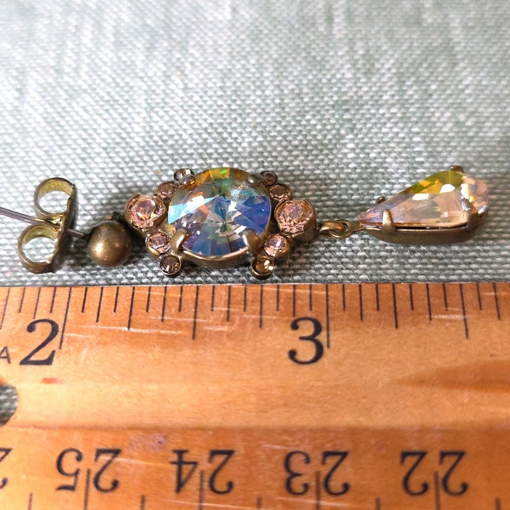 Sorrelli Blue and Gold Earrings - Picture 3 of 4